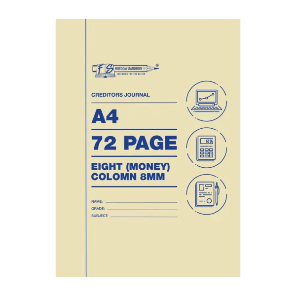 Accounting Books
A4 72p 8 mc Creditors Journal