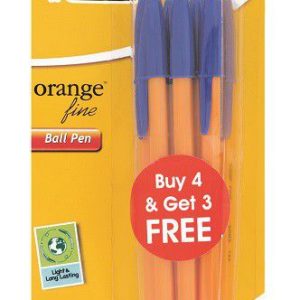 BIC Orange Fine Pens Blue 7 Pack