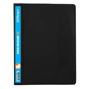 BUTTERFLY QUOTATION FOLDERS - A4 180µm BLACK