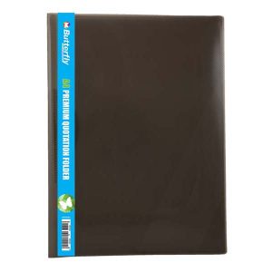 BUTTERFLY PREMIUM QUOTATION FOLDERS - A4 400µm BLACK