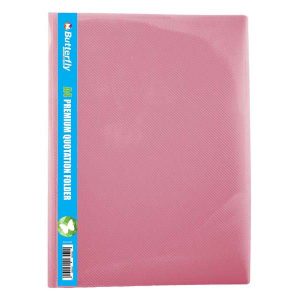 BUTTERFLY PREMIUM QUOTATION FOLDERS - A4 400µm PINK