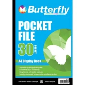 BUTTERFLY POCKET FILE - A4 30 PAGE