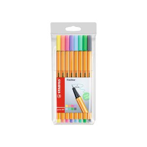 Stabilo Point 88 Fineliner Assorted Pastel Wallet 8's